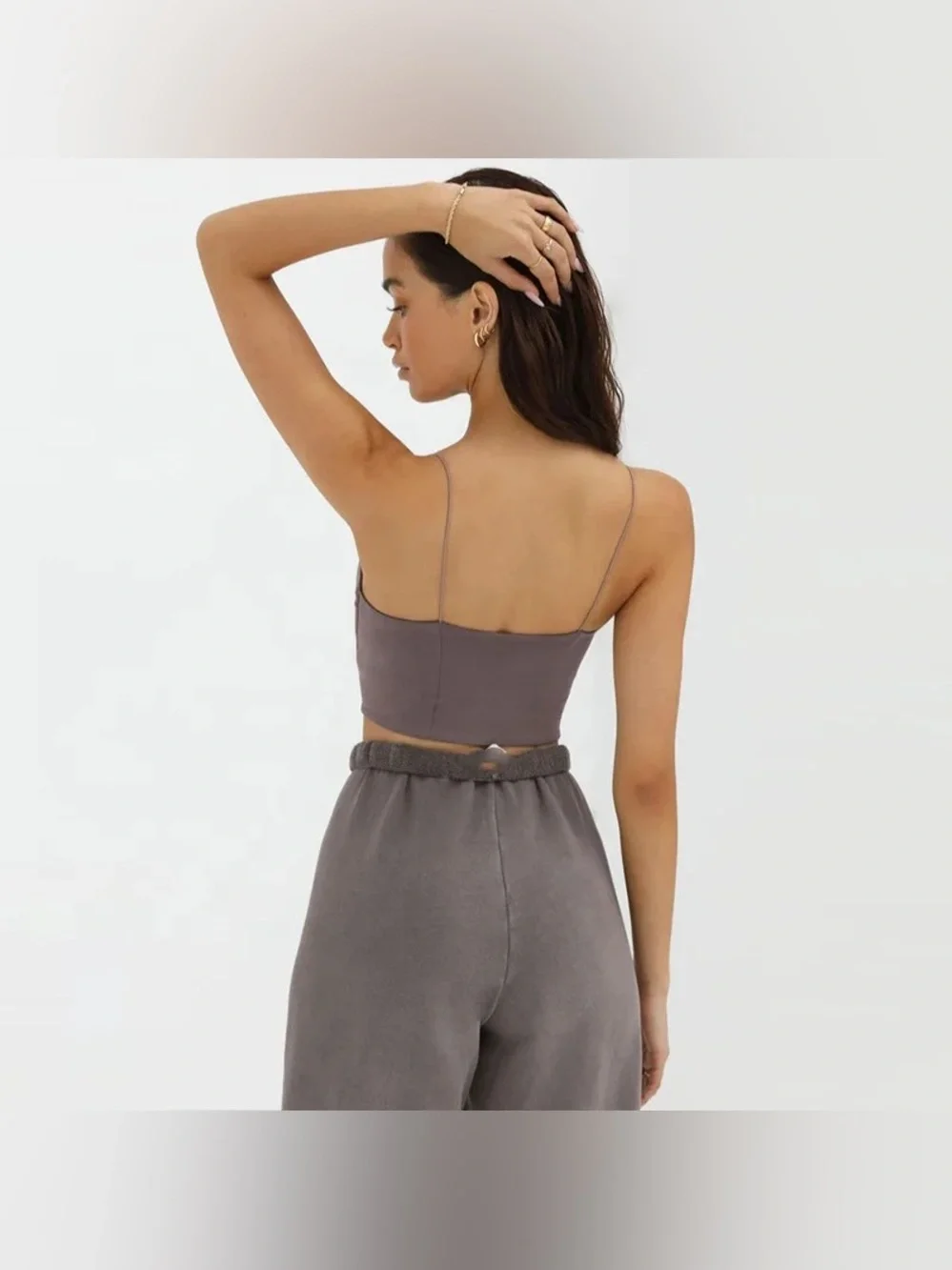 Joah Brown Contour Corset in Suede Mauve Size S/M - Picture 9 of 9